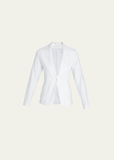 Majestic French Terry One-button Blazer In Ecru Chine