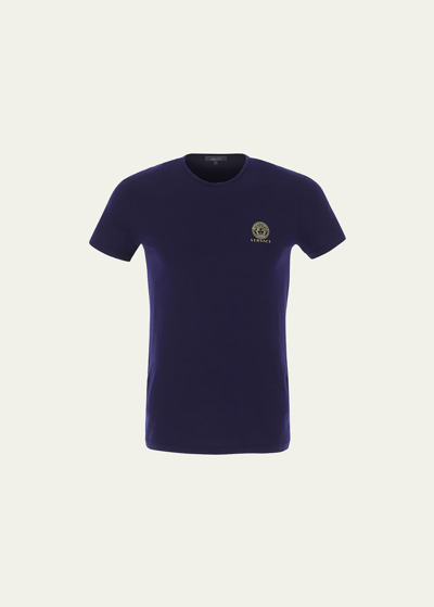 Versace Navy Medusa T-shirt In Blue