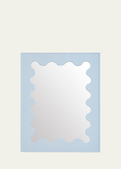 Jonathan Adler Ripple Lacquer Mirror In Blue