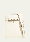 Valextra Micro Leather Brera B-tracollina Slim Cross-body Bag In Ww Pergamena