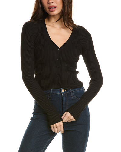 Dress Forum Button-down V-neck Sweater In Black