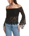 Bcbgmaxazria Off-the-shoulder Lace Top In Black