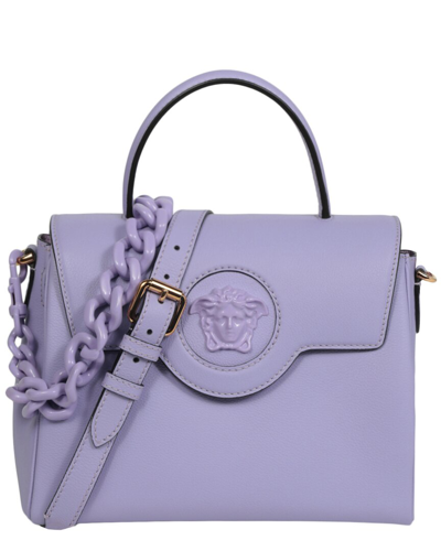 Versace La Medusa Shoulder Bag In Purple