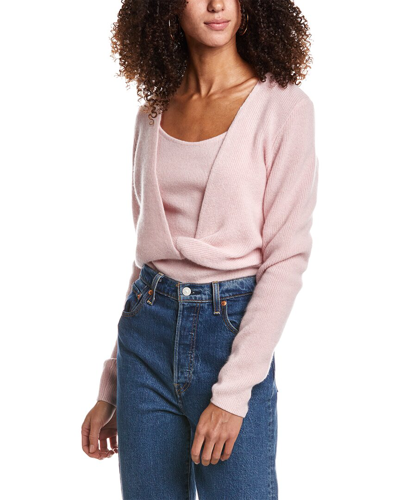 Design History Twofer Cashmere Sweater In Pink