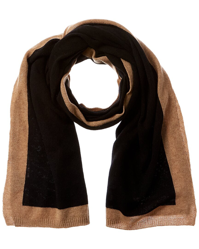 FORTE CASHMERE FORTE CASHMERE CONTRAST TRIM OVERSIZED CASHMERE SCARF