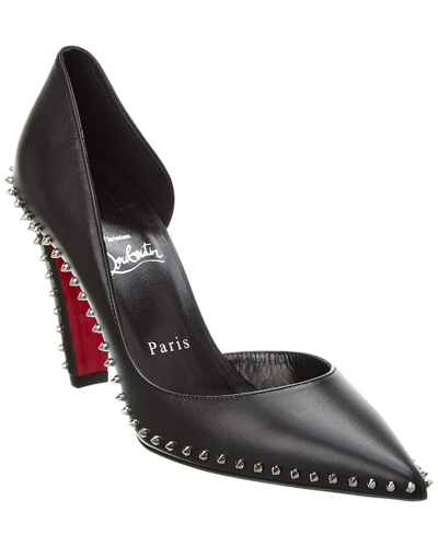 Christian Louboutin Vidura Red Sole Calf Leather Pumps In Black