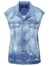 Dsquared2 Over Denim Vest In Blue