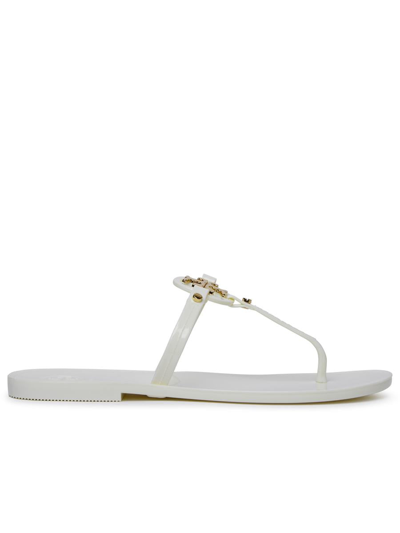 Tory Burch Sandal With Logo In Ivory