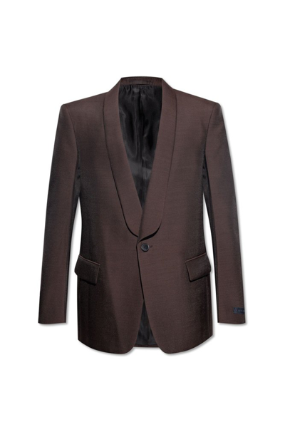 Lanvin Single Breasted Tailored Blazer In Brown