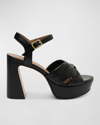 Bernardo Women's Veronika Leather Platform Sandals In Black