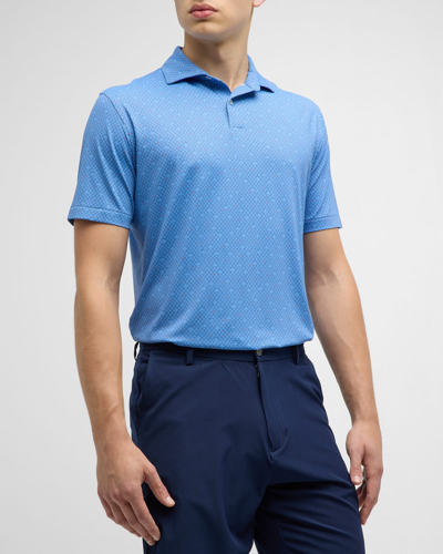 Peter Millar Espresso Martini Performance Short Sleeve Polo Shirt In Tahoe Blue