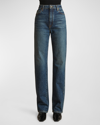 Khaite The Danielle High Waist Straight Leg Jeans In Archer