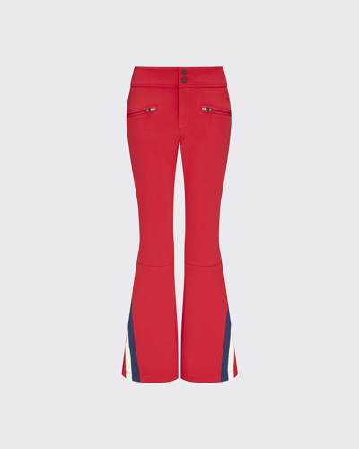 Perfect Moment Mid-rise Chevron Flare Pant L In Red