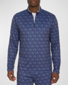 Robert Graham Iron Skull Classic Fit Quarter Zip Stand Collar Sweatshirt In Navy