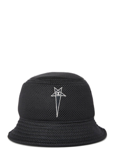 Rick Owens Black Champion Edition Gilligan Bucket Hat