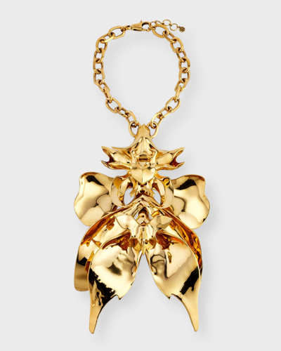 Alexander Mcqueen Women's Orchid Goldtone Pendant Necklace In Yellow Gold