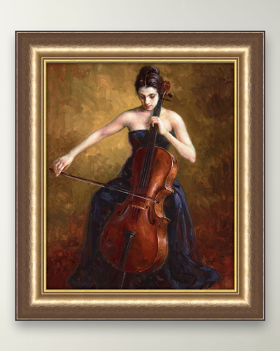 Prestige Arts Cello Woman Giclee In Gold