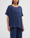Lunya Washable Silk Tee Pant Set In Immersed Black