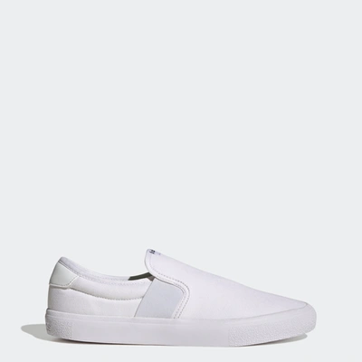 Adidas Originals Adidas Men's Essentials Vulc Raid3r Slip-on Skateboarding Shoes In Ftwr White/ftwr White/core Black