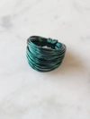 A Blonde And Her Bag Marcia Wire Wrap Ring In Green In Multi