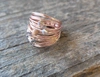 A Blonde And Her Bag Marcia Wire Wrap Ring In Rose Gold With Grey Comet Swarovski Crystals In Multi