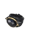 A Blonde And Her Bag Torrey Ring In Black Onyx With Black Wrap In Multi