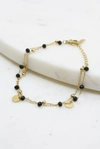 A Blonde And Her Bag Gold And Black Crystal Layered Bracelet With Gold Accents In Multi