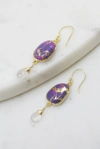 A Blonde And Her Bag Victoria Earrings In Purple Turquoise Mojave And Moonstone In Gold In Multi