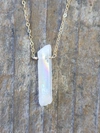 A Blonde And Her Bag Single Raw Rainbow Quartz Crystal Pendant Necklace In Gold In Gold