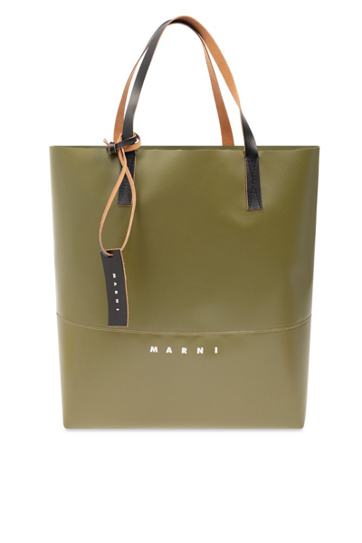 Marni N/s Logo-print Tote Bag In Green