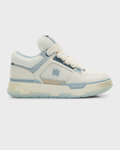 Amiri Ma-1 Leather And Mesh Sneakers In Blue