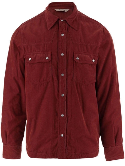 Aspesi Sergio Corduroy Shirt Jacket In Red