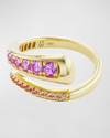 EMILY P WHEELER WRAP RING IN 18K YELLOW GOLD AND PINK SAPPHIRES