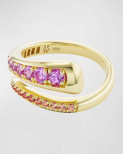 Emily P Wheeler Wrap Ring In 18k Yellow Gold And Pink Sapphires