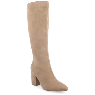 Journee Collection Collection Women's Tru Comfort Foam Ameylia Wide Width Wide Calf Boots In Beige