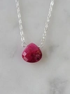 A Blonde And Her Bag Stephanie Delicate Drop Necklace In Ruby In Multi