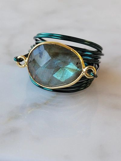 A Blonde And Her Bag Torrey Ring In Green With Labradorite In Multi