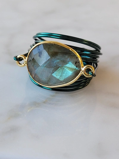 A Blonde And Her Bag Torrey Ring In Green With Labradorite