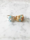 A Blonde And Her Bag Marcia Ring With Aquamarine Ab Crystals - 14k Gold Fill / Sterling Silver In Multi
