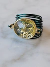 A Blonde And Her Bag Torrey Ring In Green With Golden Rutilated Quartz In Multi