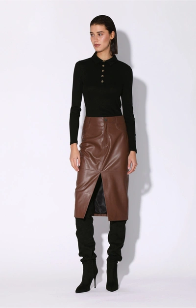 Walter Baker Glynice Skirt, Walnut - Leather In Brown