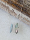A Blonde And Her Bag Three Raw Quartz Crystal Pendant Necklace With Mystic Grey And Rainbow Quartz I In Multi