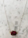 A Blonde And Her Bag Mrs. Parker Demi Fine Necklace In Red Mojave Copper Turquoise In Multi