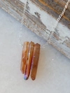 A Blonde And Her Bag Three Raw Peach Quartz Crystal Pendant Necklace In Silver In Silver