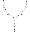 A Blonde And Her Bag Gold And Black Crystal Necklace With Gold Accents In Multi
