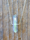 A Blonde And Her Bag Single Raw Mystic Grey Quartz Crystal Pendant Necklace In Silver In Multi