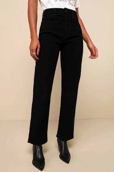 Just Black Contemporary Edge Black Denim High Rise Dad Jeans