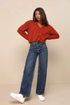Jbd Trendiest Choice Dark Wash High Rise Wide-leg Jeans In Blue