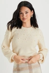 Lulus Undeniable Glow Ivory Pearl Pullover Sweater In Ivory