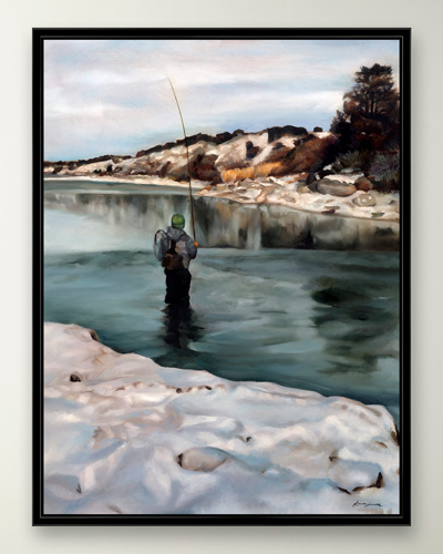 Prestige Arts Fishing The River Giclee In Black